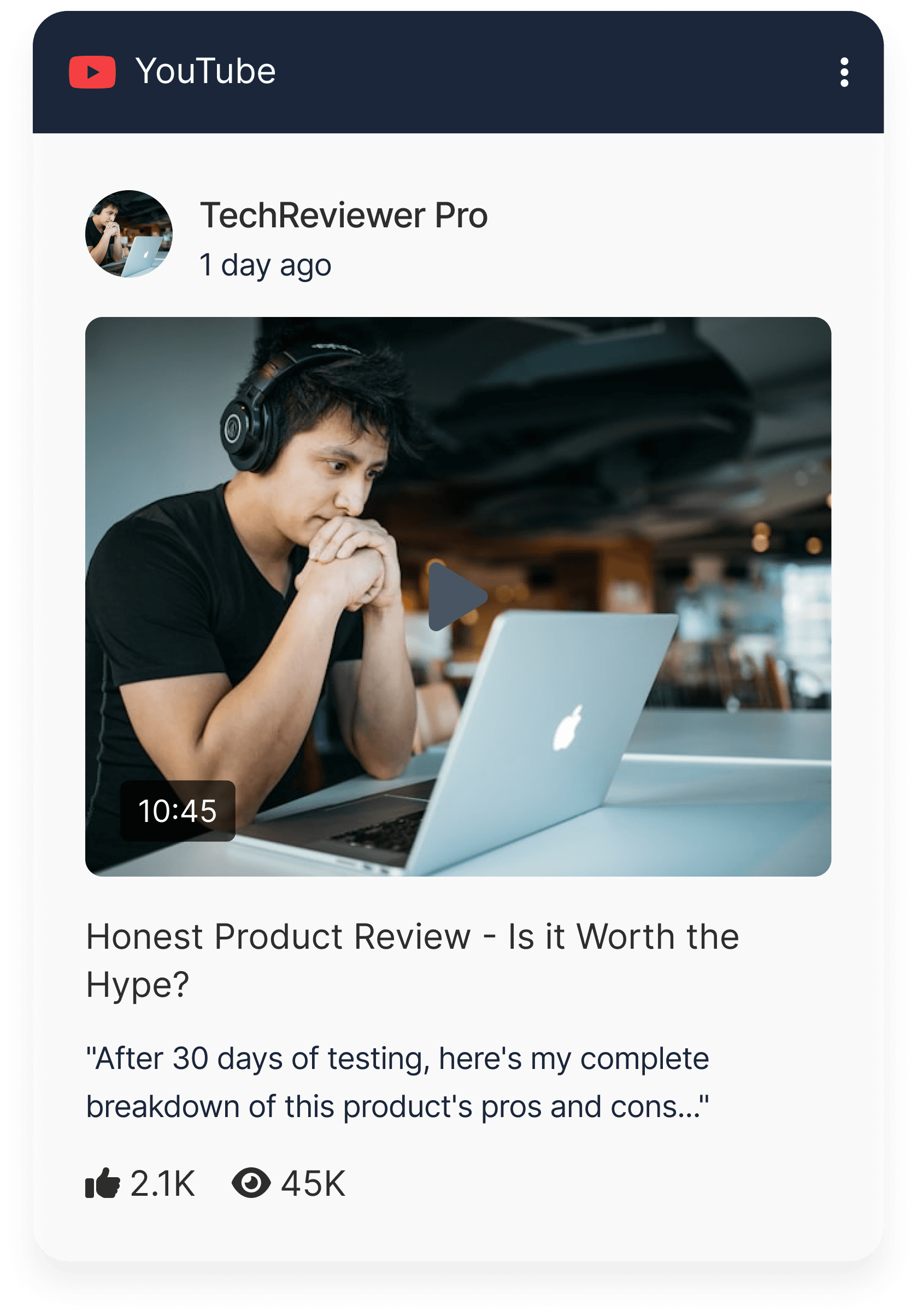 YouTube UGC example